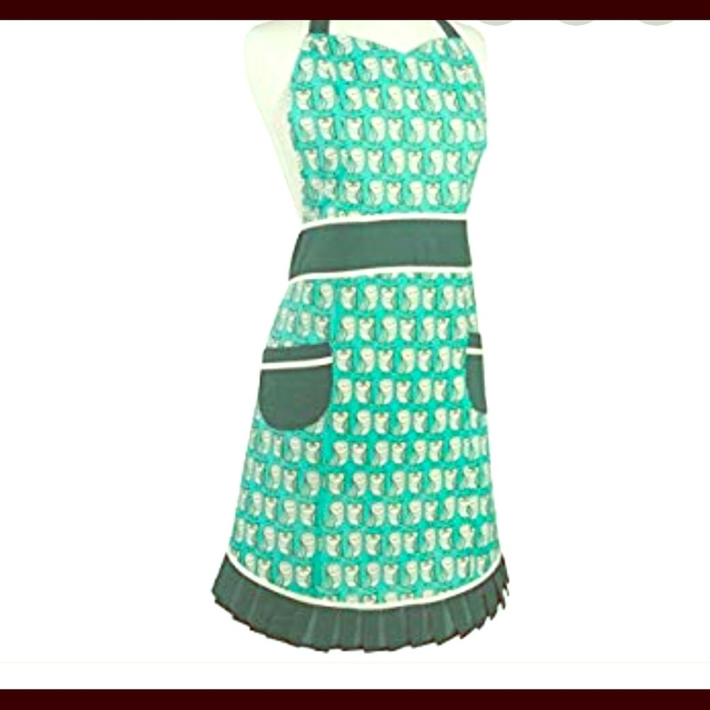 Kitchen apron from now designs green owl hoot